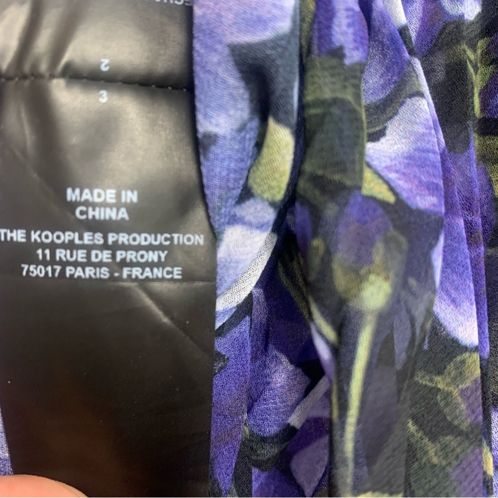 The Kooples Hortensia Floral Chiffon Pleated Maxi Dress - Picture 4 of 13